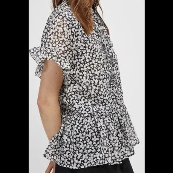 FRENCH CONNECTION Elvire Lawn Ruffle Sleeve Blouse - Picture 2 of 6